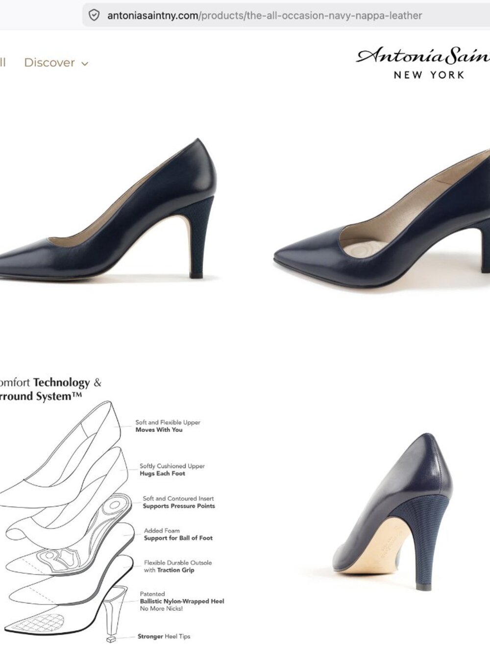 Antonia Saint NY - The All Occasion Pump Heel Size 9 Navy Blue Brand New - Picture 4 of 8